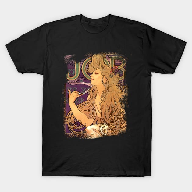 JOB Vintage Alphonse Mucha distressed retro T-Shirt by AltrusianGrace